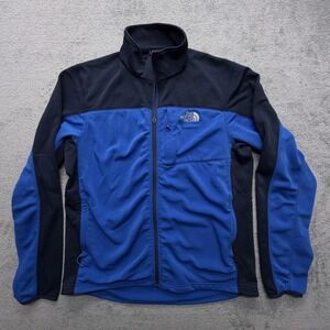 The North Face Jacket‎ Mens Large Blue Black Fleece Full Zip Outdoor Hiking Coat